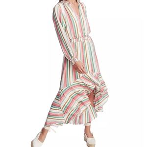 1.STATE striped long sleeve high/low dress in a size small